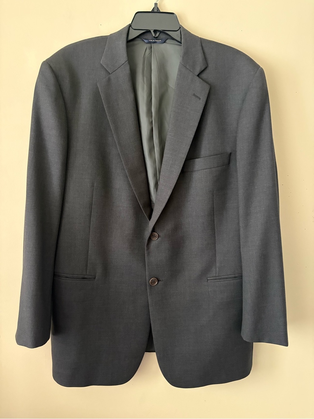 Brooks Brothers Men's Charcoal Gray Two-Button Wool Blazer Sz.43R Like New